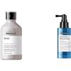 L'Oréal Professionnel Paris Kit Shampoo Professionale + Siero con Aminexil, Per Capelli Grigi e Bianchi, Formula Neutralizzante Anti-giallo, Silver + Aminexil Advanced, 300ml + 90ml
