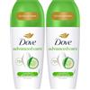 Dove, Deodorante Roll On Advanced Care Cetriolo e Tè Verde, Deodorante Antitraspirante, Formula Delicata Con Tripla Azione Idratante, Protezione Fino a 48 Ore, Deodorante Uomo e Donna, 50ml