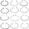 Elalove 12 Cerchietti per Capelli in Metallo Ondulato Nero, Unisex per Donna e Uomo, Multistile, Adatti per Sport, Yoga e Trucco, Accessori per Capelli Duraturi