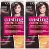 L'Oreal Paris L'Oréal Paris Tinta Capelli Casting Creme Gloss, senza Ammoniaca per una Fragranza Piacevole, 4102 Cool Brunette Cioccolato Fondente, 1p ezzo (Confezione da 2)