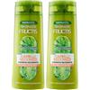 Garnier Fructis Shampoo Nutriente 2in1, Per Capelli Secchi e Danneggiati, Azione Riparatrice, Con Estratto di Canna da Zucchero, 250 ml (Confezione da 2)