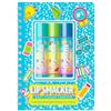 Lip Smacker, Back to School Collection, Spiral Notebook Lip Balm Trio, 3 Pezzi Set Balsamo Labbra con Quaderno a Spirale, Burrocacao per Bambini, Blu