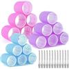 AiQInu 30 Pezzi Bigodini Grandi Set, Include 18 Pezzi Bigodini Per Capelli E 12 Clip A Becco D'Anatra, Bigodini Per Capelli Lunghi Corti Fai Da Te Per Donne E Bambini (60, 45, 36mm)