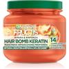 Garnier Fructis, Maschera Rimpolpante, Per Tutti i Capelli Danneggiati, Riparazione Profonda, Per Capelli Più Forti, Con Olio di Marula e Cheratina, Hair Bomb Keratin, Ripara&Rinforza, 320 ml