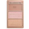 Revolution Beauty London Revolution Highlight Icon Palette, Trio Crema, Polvere e Shimmer, Pigmento Modulabile per Illuminare con Facilità, Molten Bronze, 2.8g