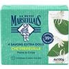 Le Petit Marseillais | Sapone Extra Dolce Caprifoglio (4 pani da 100 g) - Sapone solido mani e corpo con 99% ingredienti di origine naturale - Confezione in carta riciclabile