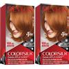 REVLON ColorSilk Colorazione Permanente Capelli Fai-da-te a Casa, 53 - Biondo Rame Chiaro, Confezione da 2