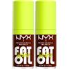 NYX Professional Makeup Gloss Labbra Con Finish Brillante Fino a 12H d'Idratazione Con Maxi Applicatore Arricchito con Oli di Squalano Di Lampone e di Camemoro Fat Oil Lip Drip Tonalità: Status Update