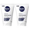 NIVEA MEN Sensitive Crema Idratante XXL 100 ml, Crema viso uomo in maxi formato per 5x protezione dalle irritazioni, Skincare uomo con formula idratante 24h senza profumo per pelli sensibili
