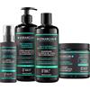 Kerargan - Set Idratante Shampoo, Balsamo, Maschera & Siero all'Olio di Cocco - Cura Completa per Capelli Disidratati, Danneggiati - Senza Solfati, GMO, Silicone - 3x500 ml + 100ml