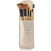 InnovaGoods® Set di pennelli per trucco in legno con custodia per il trasporto, Miset 5 pezzi. per le donne