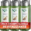 NaturVital - Confezione da 6 shampoo sensibile rivitalizzante, senza parabeni e silicone, naturale per capelli deboli, pelle atopica e sensibile, uomo e donna, 6 x 300 ml