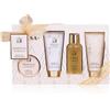 Accentra Set da bagno SALSA ESSENCE OF BEAUTY per donne, gel, lozione, crema mani, bomba da bagno, fragranza Arancia e Fiore di Limone, scatola regalo, lusso per donne