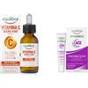 Equilibra Viso, Siero Viso Vitamina C con Vitamina E, Acido Ialuronico e Aloe Vera, 60 ml & Viso, Vitaminica, Contorno Occhi Levigante, 15 ml