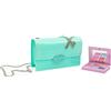 VeryBella - Borsa con tracolla color Tiffany, Include palette ombretto di 6 colori, Set trucco moda bambina ragazza, Borsa e accessori moda per tutte le occasioni