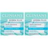 CLINIANS | Hydra Plus Crema Viso Idratante Leggera, Dermatologicamente Testato, Made in Italy, 50 ml (Confezione da 2)