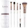 Luvia Cosmetics Set di pennelli per il trucco Luvia, Daily Selection Set, Pennelli per cipria e occhi, 5 pennelli cosmetici vegani, Pennelli per il make-up