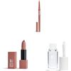 3INA MAKEUP - The Automatic Lip Pencil 502 + The Lipstick 257 + The Color Lip Oil 100- Matita Labbra Beige nudo chiaro + Rossetto Rosa Polverosa Matte + Lip Gloss Volumizzanti - Vegan - Cruelty Free