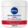 NIVEA REPAIR & CARE Balsamo riparatore viso, corpo e mani pelli molto secche (1 x 400 ml), crema alla vitamina E e glicerina per pelli ruvide extra secche, cura corpo idratante 72H