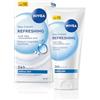 NIVEA Crema Giorno Rinfrescante SPF 15 50 ml, Crema idratante viso con Aloe Vera e Acido Ialuronico per 24h di fresca idratazione, Skincare per pelle normale in pratico tubetto portatile
