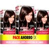 Garnier Color Sensation, confezione da 3, colori vivaci e durevoli, copertura completa dei capelli grigi, facile applicazione con ciotola e pennello, capelli morbidi e setosi, 3.0 castano scuro