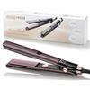 BarberBoss Piastra professionale per capelli in ceramica con piastre mobili, tecnologia ionica e cheratina per tutti i tipi di capelli, piastra per capelli lisci (QR-8411, viola)