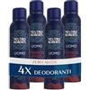 Neutro Roberts, Deodorante Spray Uomo Essenza Mediterranea, Con antiodore, Zero Alcol, Con Puro Olio di Glicerina, Deodorante Uomo, Dermatologicamente testato, 48h - 4 Pezzi da 150 ml