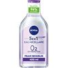 NIVEA Acqua micellare lenitiva pelli sensibili (1 x 400 ml), struccante arricchito con micelle e acidi animati senza profumo, detergente viso per occhi e labbra