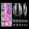 Elalove 600 Pezzi Unghie Finte Corte in Gel a Forma Ballerina con Dual Form 12 Taglie per Ricostruzione Tip Trasparenti Press On e Accessori per Manicure (Type T court 600PCS, Translucide)