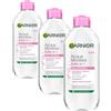 Garnier SkinActive, Acqua Micellare Tutto in 1, Pelli sensibili, Maxi formato, 400 ml (Confezione da 3)