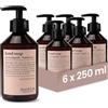 Jean & Len Sapone liquido per le mani Peonia & Litchi, in set, deterge delicatamente le mani, sapone liquido in dispenser a pompa, profumo floreale, senza parabeni, vegano, 6 x 250 ml