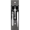 ZWILLING Set manicure (3 pezzi, set pedicure per la cura delle unghie e delle cuticole, in pelle, con forbici per unghie), acciaio inox lucido, antracite