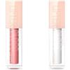 Maybelline New York - Set di 2 lucidalabbra idratante e lucentezza istantanea - arricchito con acido ialuronico - Lifter Gloss - Tonalità: 001 Pearl + 003 Moon