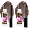 NYX Professional Makeup Gel Sopracciglia Brow Glue, Istantaneo, Per Un Look Laminato, The Brow Glue, Dark Brown (Confezione da 2)