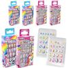 CRAZE Sticker per Unghie Galupy, Confezione da 4-96 Unghie Finte Autoadesive per Bambine, Set Manicure per Bambina