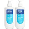 OMEOVITA CERALAB Detergente Idratante Viso e Corpo con Acido Ialuronico e 3 Ceramidi - Pelle Normale e Secca, Formula Non-Schiumogena, 400ml (Confezione da 2)