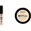 NYX Professional Makeup Correttore Can't Stop Won't Stop, Correttore Viso Liquido, Confezione da 1 & High Definition Finishing Powder, Cipria in Polvere Compatta, Tonalità Banana
