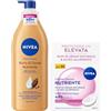 NIVEA Skincare Kit con Crema Giorno Nutriente SPF 30 50 ml e Crema Corpo Burro di Cacao Nutriente 400 ml, Con Acido Ialuronico per 48h di idratazione intensa, Per pelle secca e molto secca