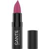 SANTE Naturkosmetik Lipstick 07 Wild Fuchsia, rossetto opaco in fucsia per una finitura naturale, cura delle labbra con squalano e ialuronico, 4,55 g
