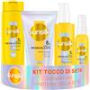 Sunsilk Kit Tocco di Seta Shampoo 250ml, Balsamo 180ml, Siero Senza Risciacquo 200ml e Siero di Seta Invisibile 75ml, Set Cura Capelli Morbidi e Setosi, con Proteine della Seta 100h di Morbidezza*