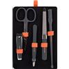 Beter - Kit da viaggio per la cura personale Level Up Collection, set di basi con tagliapeli nasali, strumenti per manicure in acciaio inox, Orange