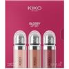 KIKO Milano Glossy Lip Set 03, Kit Labbra: 3 Lucidalabbra Idratanti Effetto Volume 3D