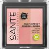 SANTE Naturkosmetik Multi-Effect Mineral Blush 01 Coral, fard, 6 sfumature di colore per un bagliore naturale e una carnagione fresca, con preziosi estratti biologici, naturale, vegano, 8 g