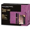 Max Factor, Cofanetto Regalo Donna Teddy Chic, Pochette in morbido tessuto teddy con Mascara Divine Lashes + Matita Occhi Khol Kajal 20 Black+ Palette Ombretti Masterpiece Nude Rose