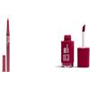 3INA MAKEUP - The Automatic Lip Pencil 254 + The Longwear Lipstick 385 - Matita Labbra Rosa scuro nudo Waterproof + Rosetto Borgogna con Acido per Nutrire le Labbra - Vegan - Cruelty Free