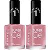 Rimmel London Smalto Unghie Super Gel - Nail Polish Effetto Gel a Lunga Durata - 023 Grape Sorbet - 12 ml (Confezione da 2)