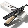 BarberBoss Piastra lisciante con piastre in ceramica mobili, cura ionica e cheratina per capelli lisci e senza crespi, piastra lisciante professionale a temperatura regolabile (QR-8422, nero)