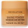 Revolution Beauty London Revolution Translucent Glow Loose Baking Powder, Cipria Libera Fissante con Luminosità per un Incarnato Radioso, No Effetto Gesso, Medium to Dark, 30g
