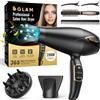 GLAM Asciugacapelli professionale, asciugacapelli 2300 W, potente motore AC ad asciugatura rapida, asciugacapelli agli ioni a 2 velocità, 3 riscaldatori, pulsante Cool Shot con 1 diffusore e 1