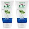 equilibra Solari, Aloe Gel Doposole Calmante, Per Idratare, Lenire e Riequilibrare la Pelle Arrossata dal Sole, con Succo di Cetriolo per un Effetto Freschezza e Idratazione, 150 ml (Confezione da 2)